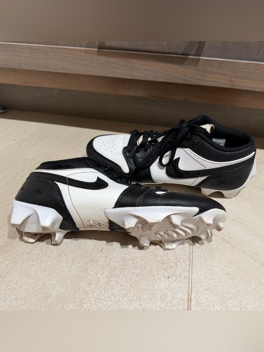 Jordan 1 Vapor Edge Football Cleats White/Black Men's